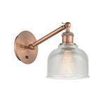 317-1W-AC-G412 1-Light 5.5" Antique Copper Sconce - Clear Dayton Glass - LED Bulb - Dimmensions: 5.5 x 12.75 x 12.25 - Glass Up or Down: Yes