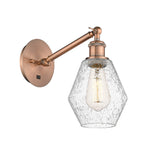317-1W-AC-G654-6 1-Light 6" Antique Copper Sconce - Seedy Cindyrella 6" Glass - LED Bulb - Dimmensions: 6 x 12.875 x 11.375 - Glass Up or Down: Yes