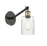 317-1W-BAB-G342 1-Light 5.3" Black Antique Brass Sconce - Clear Hadley Glass - LED Bulb - Dimmensions: 5.3 x 12.25 x 12.75 - Glass Up or Down: Yes
