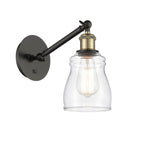 317-1W-BAB-G392 1-Light 5.3" Black Antique Brass Sconce - Clear Ellery Glass - LED Bulb - Dimmensions: 5.3 x 12.375 x 12.75 - Glass Up or Down: Yes