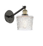 317-1W-BAB-G402 1-Light 6.5" Black Antique Brass Sconce - Clear Niagra Glass - LED Bulb - Dimmensions: 6.5 x 13.25 x 12.25 - Glass Up or Down: Yes