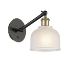 317-1W-BAB-G411 1-Light 5.5" Black Antique Brass Sconce - White Dayton Glass - LED Bulb - Dimmensions: 5.5 x 12.75 x 12.25 - Glass Up or Down: Yes