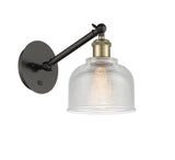 317-1W-BAB-G412 1-Light 5.5" Black Antique Brass Sconce - Clear Dayton Glass - LED Bulb - Dimmensions: 5.5 x 12.75 x 12.25 - Glass Up or Down: Yes