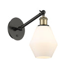 317-1W-BAB-G651-6 1-Light 6" Black Antique Brass Sconce - Cased Matte White Cindyrella 6" Glass - LED Bulb - Dimmensions: 6 x 12.875 x 11.375 - Glass Up or Down: Yes