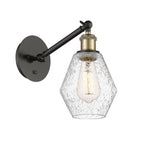 317-1W-BAB-G654-6 1-Light 6" Black Antique Brass Sconce - Seedy Cindyrella 6" Glass - LED Bulb - Dimmensions: 6 x 12.875 x 11.375 - Glass Up or Down: Yes