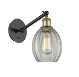317-1W-BAB-G82 1-Light 6" Black Antique Brass Sconce - Clear Eaton Glass - LED Bulb - Dimmensions: 6 x 12.75 x 13.75 - Glass Up or Down: Yes