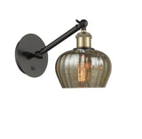 317-1W-BAB-G96 1-Light 6.5" Black Antique Brass Sconce - Mercury Fenton Glass - LED Bulb - Dimmensions: 6.5 x 12.625 x 9.875 - Glass Up or Down: Yes