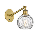 317-1W-BB-G1215-6 1-Light 6" Brushed Brass Sconce - Clear Athens Water Glass 6" Glass - LED Bulb - Dimmensions: 6 x 13 x 11.75 - Glass Up or Down: Yes