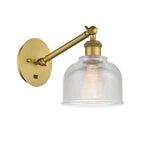 317-1W-BB-G412 1-Light 5.5" Brushed Brass Sconce - Clear Dayton Glass - LED Bulb - Dimmensions: 5.5 x 12.75 x 12.25 - Glass Up or Down: Yes