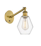 317-1W-BB-G652-6 1-Light 6" Brushed Brass Sconce - Clear Cindyrella 6" Glass - LED Bulb - Dimmensions: 6 x 12.875 x 11.375 - Glass Up or Down: Yes