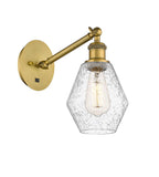 317-1W-BB-G654-6 1-Light 6" Brushed Brass Sconce - Seedy Cindyrella 6" Glass - LED Bulb - Dimmensions: 6 x 12.875 x 11.375 - Glass Up or Down: Yes