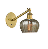 317-1W-BB-G96 1-Light 6.5" Brushed Brass Sconce - Mercury Fenton Glass - LED Bulb - Dimmensions: 6.5 x 12.625 x 9.875 - Glass Up or Down: Yes