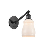 317-1W-BK-G391 1-Light 5.3" Matte Black Sconce - White Ellery Glass - LED Bulb - Dimmensions: 5.3 x 12.375 x 12.75 - Glass Up or Down: Yes