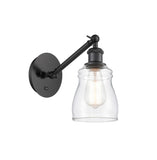 317-1W-BK-G392 1-Light 5.3" Matte Black Sconce - Clear Ellery Glass - LED Bulb - Dimmensions: 5.3 x 12.375 x 12.75 - Glass Up or Down: Yes