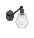317-1W-BK-G654-6 1-Light 6" Matte Black Sconce - Seedy Cindyrella 6" Glass - LED Bulb - Dimmensions: 6 x 12.875 x 11.375 - Glass Up or Down: Yes