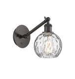 317-1W-OB-G1215-6 1-Light 6" Oil Rubbed Bronze Sconce - Clear Athens Water Glass 6" Glass - LED Bulb - Dimmensions: 6 x 13 x 11.75 - Glass Up or Down: Yes