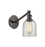 317-1W-OB-G259 1-Light 5.3" Oil Rubbed Bronze Sconce - Mica Caledonia Glass - LED Bulb - Dimmensions: 5.3 x 12.5 x 12.75 - Glass Up or Down: Yes