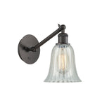 1-Light 6.25" Oil Rubbed Bronze Sconce - Mouchette Hanover Glass - LED Bulb Included