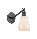 317-1W-OB-G391 1-Light 5.3" Oil Rubbed Bronze Sconce - White Ellery Glass - LED Bulb - Dimmensions: 5.3 x 12.375 x 12.75 - Glass Up or Down: Yes