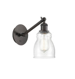 317-1W-OB-G394 1-Light 5.3" Oil Rubbed Bronze Sconce - Seedy Ellery Glass - LED Bulb - Dimmensions: 5.3 x 12.375 x 12.75 - Glass Up or Down: Yes
