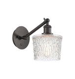 317-1W-OB-G402 1-Light 6.5" Oil Rubbed Bronze Sconce - Clear Niagra Glass - LED Bulb - Dimmensions: 6.5 x 13.25 x 12.25 - Glass Up or Down: Yes