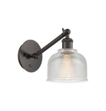 317-1W-OB-G412 1-Light 5.5" Oil Rubbed Bronze Sconce - Clear Dayton Glass - LED Bulb - Dimmensions: 5.5 x 12.75 x 12.25 - Glass Up or Down: Yes