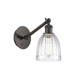 317-1W-OB-G442 1-Light 5.75" Oil Rubbed Bronze Sconce - Clear Brookfield Glass - LED Bulb - Dimmensions: 5.75 x 12.875 x 12.75 - Glass Up or Down: Yes