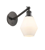 317-1W-OB-G651-6 1-Light 6" Oil Rubbed Bronze Sconce - Cased Matte White Cindyrella 6" Glass - LED Bulb - Dimmensions: 6 x 12.875 x 11.375 - Glass Up or Down: Yes
