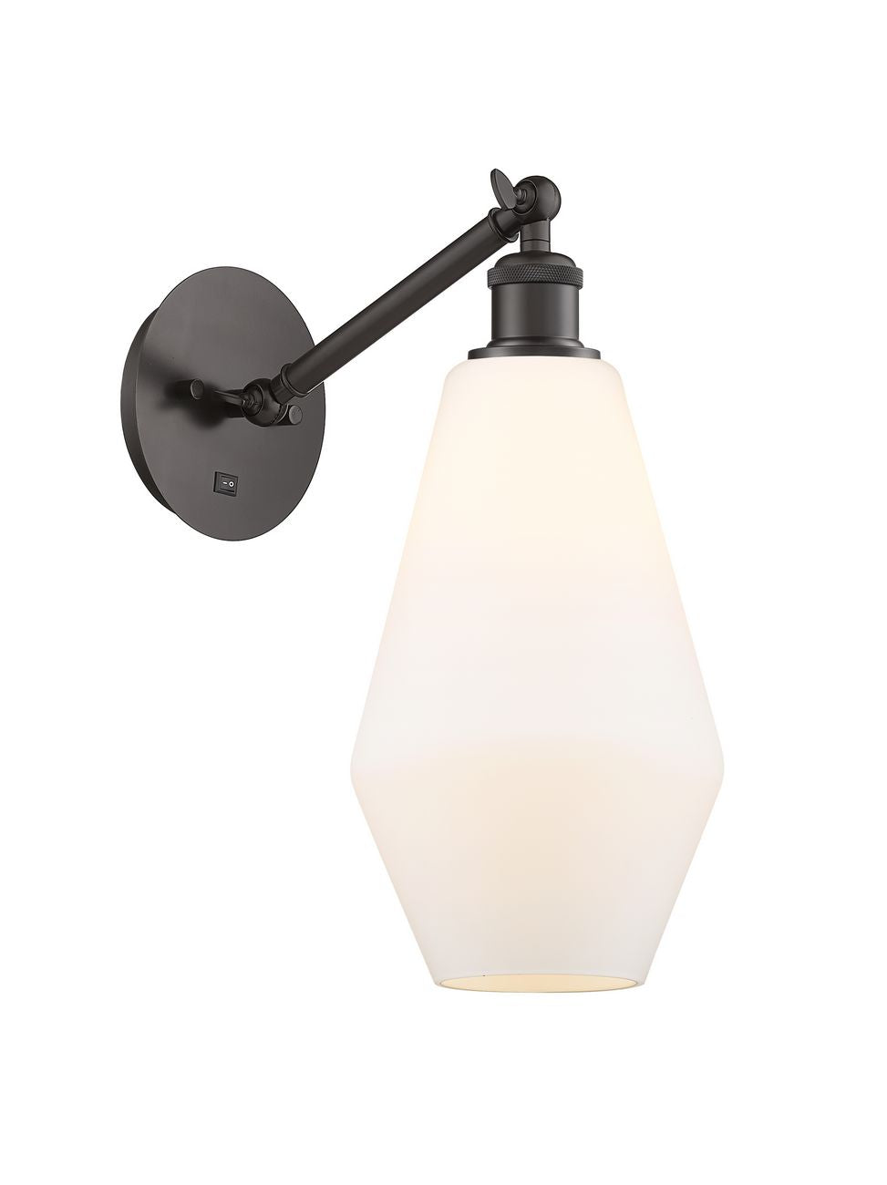 317-1W-OB-G651-7 1-Light 7" Oil Rubbed Bronze Sconce - Cased Matte White Cindyrella 7" Glass - LED Bulb - Dimmensions: 7 x 13.25 x 16 - Glass Up or Down: Yes