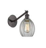317-1W-OB-G82 1-Light 6" Oil Rubbed Bronze Sconce - Clear Eaton Glass - LED Bulb - Dimmensions: 6 x 12.75 x 13.75 - Glass Up or Down: Yes