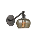 317-1W-OB-G96 1-Light 6.5" Oil Rubbed Bronze Sconce - Mercury Fenton Glass - LED Bulb - Dimmensions: 6.5 x 12.625 x 9.875 - Glass Up or Down: Yes