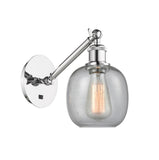 317-1W-PC-G104 1-Light 6" Polished Chrome Sconce - Seedy Belfast Glass - LED Bulb - Dimmensions: 6 x 13 x 12.75 - Glass Up or Down: Yes