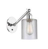 317-1W-PC-G112 1-Light 5.3" Polished Chrome Sconce - Clear Cobbleskill Glass - LED Bulb - Dimmensions: 5.3 x 12.5 x 12.75 - Glass Up or Down: Yes