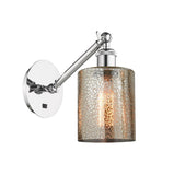 317-1W-PC-G116 1-Light 5.3" Polished Chrome Sconce - Mercury Cobbleskill Glass - LED Bulb - Dimmensions: 5.3 x 11.875 x 11.375 - Glass Up or Down: Yes