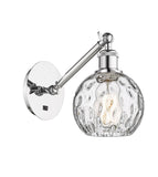 317-1W-PC-G1215-6 1-Light 6" Polished Chrome Sconce - Clear Athens Water Glass 6" Glass - LED Bulb - Dimmensions: 6 x 13 x 11.75 - Glass Up or Down: Yes