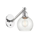 317-1W-PC-G124-6 1-Light 6" Polished Chrome Sconce - Seedy Athens Glass - LED Bulb - Dimmensions: 6 x 13 x 11.875 - Glass Up or Down: Yes