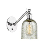 317-1W-PC-G259 1-Light 5.3" Polished Chrome Sconce - Mica Caledonia Glass - LED Bulb - Dimmensions: 5.3 x 12.5 x 12.75 - Glass Up or Down: Yes