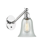 317-1W-PC-G2812 1-Light 6.25" Polished Chrome Sconce - Fishnet Hanover Glass - LED Bulb - Dimmensions: 6.25 x 13.125 x 14.75 - Glass Up or Down: Yes