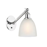 317-1W-PC-G381 1-Light 6" Polished Chrome Sconce - White Castile Glass - LED Bulb - Dimmensions: 6 x 13 x 12.75 - Glass Up or Down: Yes
