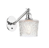 317-1W-PC-G402 1-Light 6.5" Polished Chrome Sconce - Clear Niagra Glass - LED Bulb - Dimmensions: 6.5 x 13.25 x 12.25 - Glass Up or Down: Yes