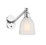 317-1W-PC-G441 1-Light 5.75" Polished Chrome Sconce - White Brookfield Glass - LED Bulb - Dimmensions: 5.75 x 12.875 x 12.75 - Glass Up or Down: Yes