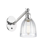 317-1W-PC-G442 1-Light 5.75" Polished Chrome Sconce - Clear Brookfield Glass - LED Bulb - Dimmensions: 5.75 x 12.875 x 12.75 - Glass Up or Down: Yes