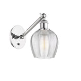 317-1W-PC-G462-6 1-Light 5.75" Polished Chrome Sconce - Clear Norfolk Glass - LED Bulb - Dimmensions: 5.75 x 12.875 x 12.625 - Glass Up or Down: Yes