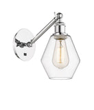 317-1W-PC-G652-6 1-Light 6" Polished Chrome Sconce - Clear Cindyrella 6" Glass - LED Bulb - Dimmensions: 6 x 12.875 x 11.375 - Glass Up or Down: Yes