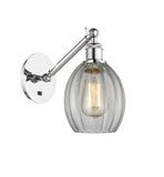 317-1W-PC-G82 1-Light 6" Polished Chrome Sconce - Clear Eaton Glass - LED Bulb - Dimmensions: 6 x 12.75 x 13.75 - Glass Up or Down: Yes