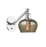 317-1W-PC-G96 1-Light 6.5" Polished Chrome Sconce - Mercury Fenton Glass - LED Bulb - Dimmensions: 6.5 x 12.625 x 9.875 - Glass Up or Down: Yes