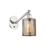 317-1W-PN-G116 1-Light 5.3" Polished Nickel Sconce - Mercury Cobbleskill Glass - LED Bulb - Dimmensions: 5.3 x 11.875 x 11.375 - Glass Up or Down: Yes