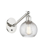 317-1W-PN-G121-6 1-Light 6" Polished Nickel Sconce - Cased Matte White Athens Glass - LED Bulb - Dimmensions: 6 x 13 x 11.875 - Glass Up or Down: Yes