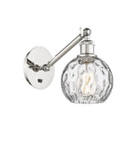 317-1W-PN-G1215-6 1-Light 6" Polished Nickel Sconce - Clear Athens Water Glass 6" Glass - LED Bulb - Dimmensions: 6 x 13 x 11.75 - Glass Up or Down: Yes