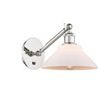 317-1W-PN-G131 1-Light 8.375" Polished Nickel Sconce - Matte White Orwell Glass - LED Bulb - Dimmensions: 8.375 x 14.1875 x 11 - Glass Up or Down: Yes